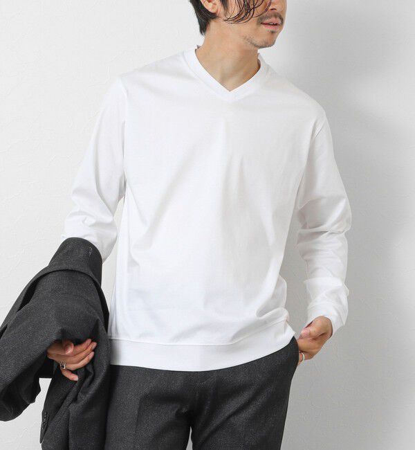 NOLLEY'S goodman「《ビジカジ対応》シルケットスムース Vネック ドレスロンT 26AW」|Tシャツ・カットソー|