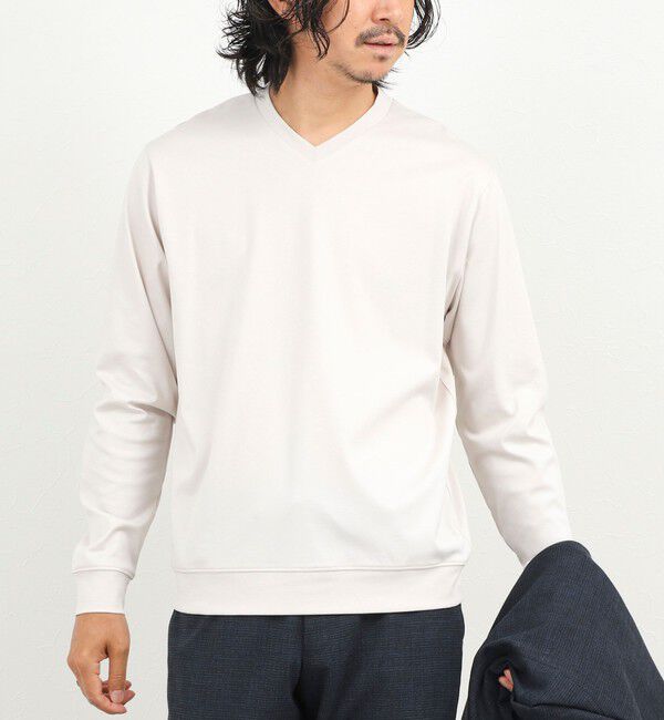 NOLLEY'S goodman「《ビジカジ対応》シルケットスムース Vネック ドレスロンT 26AW」|Tシャツ・カットソー|
