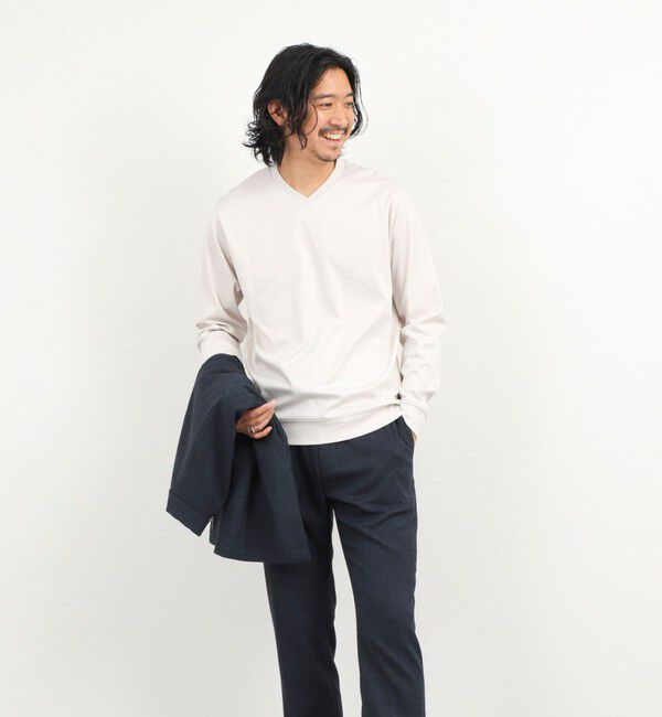 NOLLEY'S goodman「《ビジカジ対応》シルケットスムース Vネック ドレスロンT 26AW」|Tシャツ・カットソー|
