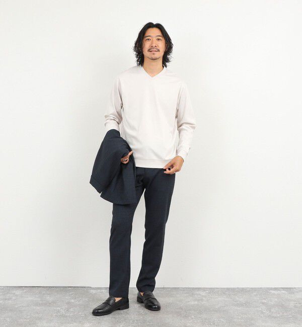 NOLLEY'S goodman「《ビジカジ対応》シルケットスムース Vネック ドレスロンT 26AW」|Tシャツ・カットソー|