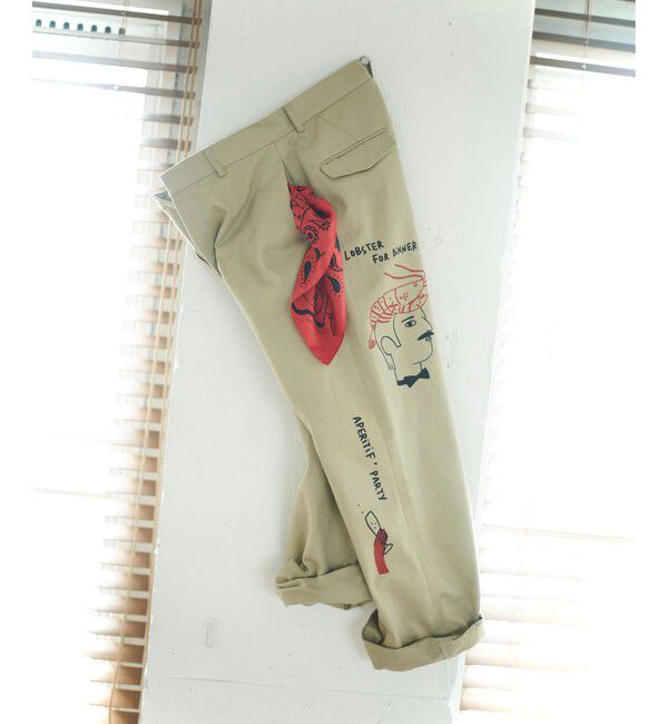 SALON adam et rope'「【Camille de Cussac for SALON】アートプリントチノパンツ / セットアップ対応」|チノ|