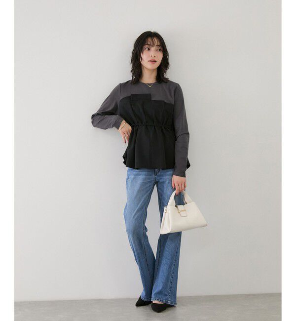 VIS「【WEB限定】ビスチェドッキングペプラムロングスリーブTシャツ」|Tシャツ・カットソー|
