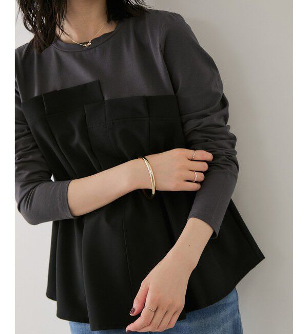 VIS「【WEB限定】ビスチェドッキングペプラムロングスリーブTシャツ」|Tシャツ・カットソー|