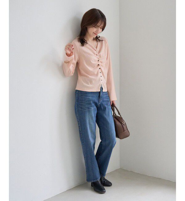 Rope&rsquo;Picnic「フロントギャザーVネックカットトップス」|Tシャツ・カットソー|