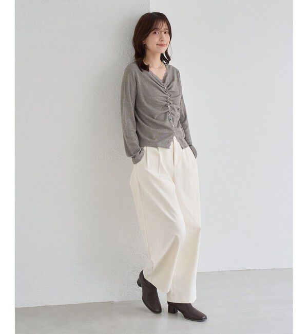 Rope&rsquo;Picnic「フロントギャザーVネックカットトップス」|Tシャツ・カットソー|