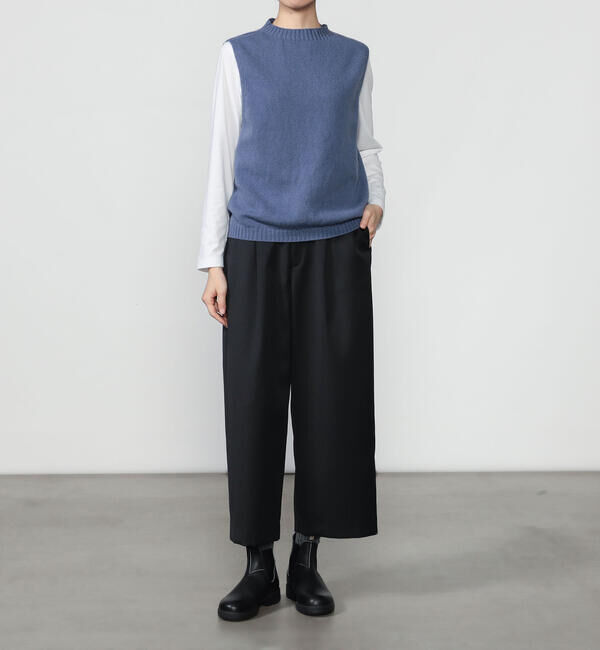 Morris & Sons「MORRIS & SONS | ジーロンラム クルーネックベスト WOMEN」|ベスト・ジレ|