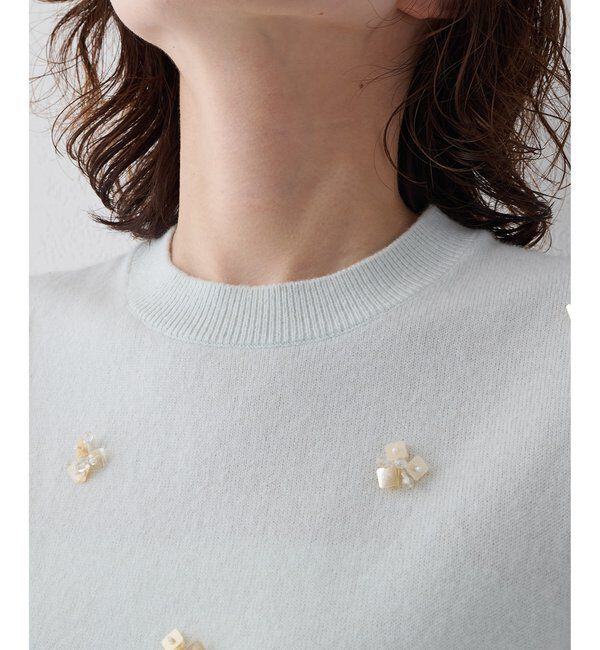  「ビーズ刺繍ニットベスト」|ニット・セーター|