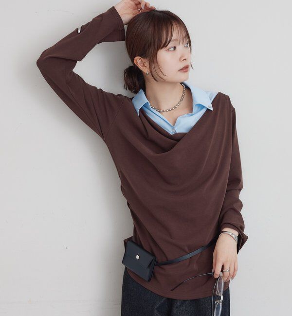  「シャツドッキングオフショルカットソー」|Tシャツ・カットソー|