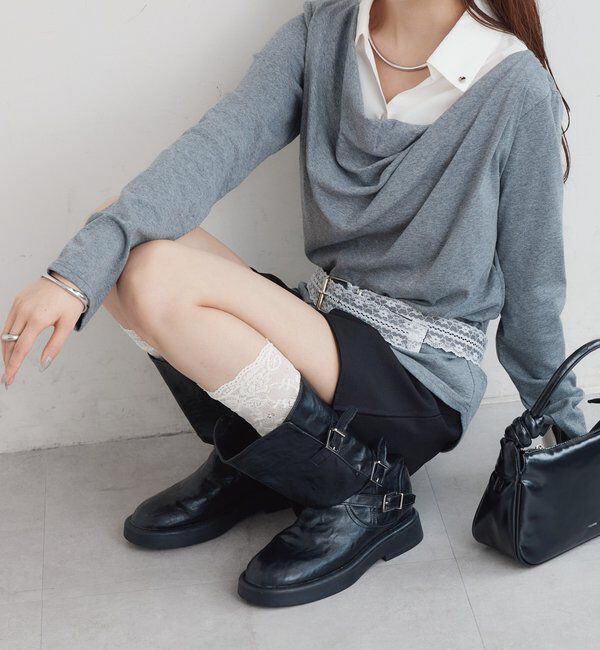  「シャツドッキングオフショルカットソー」|Tシャツ・カットソー|