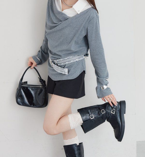  「シャツドッキングオフショルカットソー」|Tシャツ・カットソー|