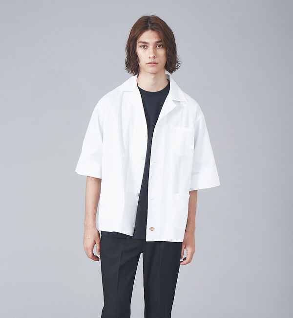 ABAHOUSE「【Dickies / ディッキーズ】別注 オーバーサイズ Wポケット オープンカ」|シャツ・ブラウス|ホワイト