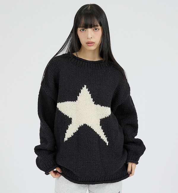 ABAHOUSE「【THRIFTY LOOK / スリフティールック】HAND KNIT ROLL」|ニット・セーター|