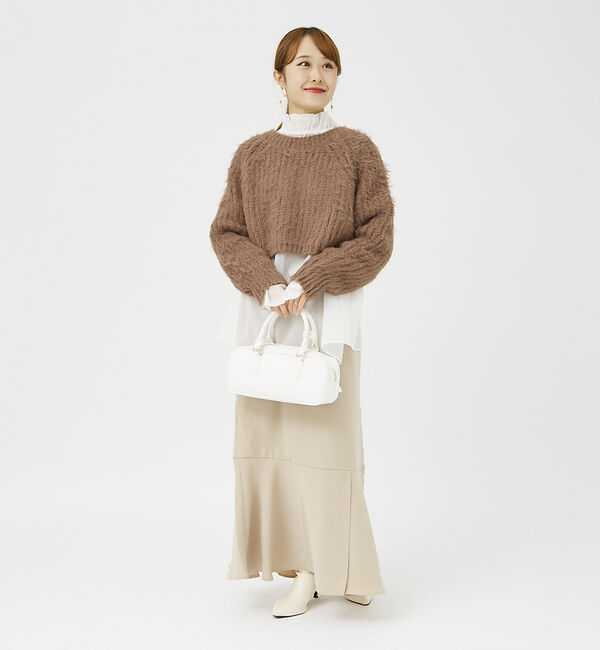 Rouge vif「【一部店舗限定】フェザーヤーンショート丈ニット」|ニット・セーター|