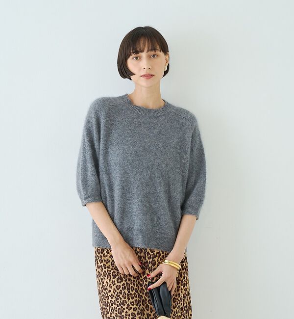 Rouge vif「カシミヤ混ウール半袖ニット」|ニット・セーター|