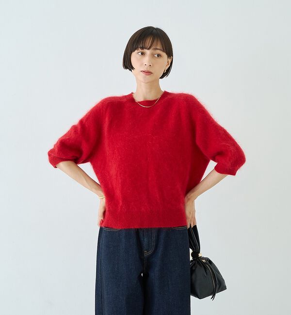 Rouge vif「カシミヤ混ウール半袖ニット」|ニット・セーター|