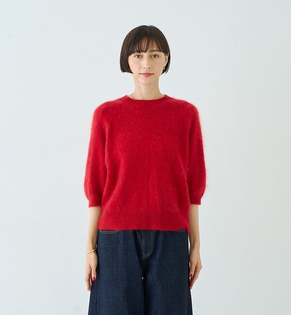 Rouge vif「カシミヤ混ウール半袖ニット」|ニット・セーター|