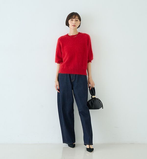 Rouge vif「カシミヤ混ウール半袖ニット」|ニット・セーター|