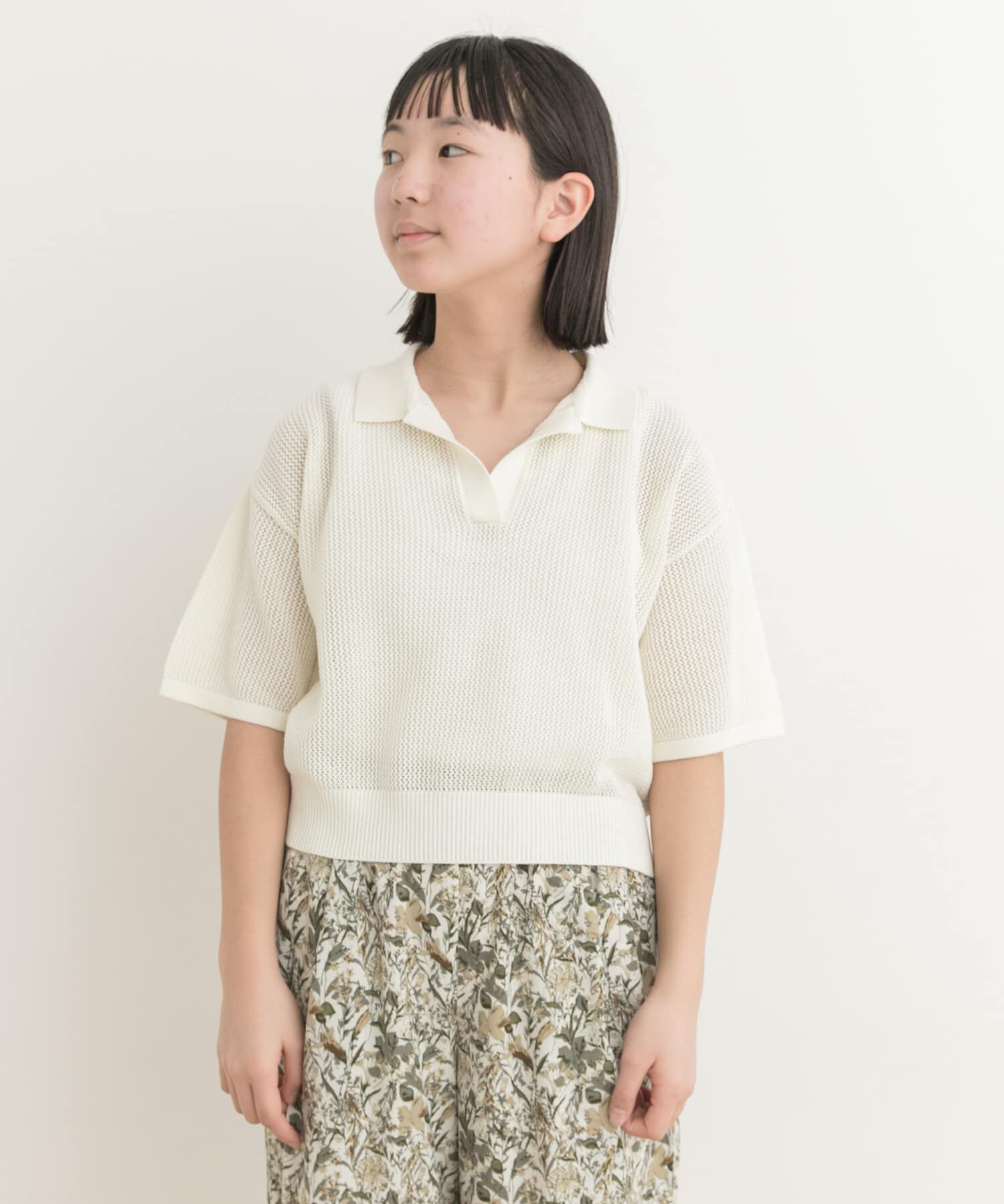 URBAN RESEARCH DOORS「クロップドメッシュシャツ(KIDS)」|ニット・セーター|