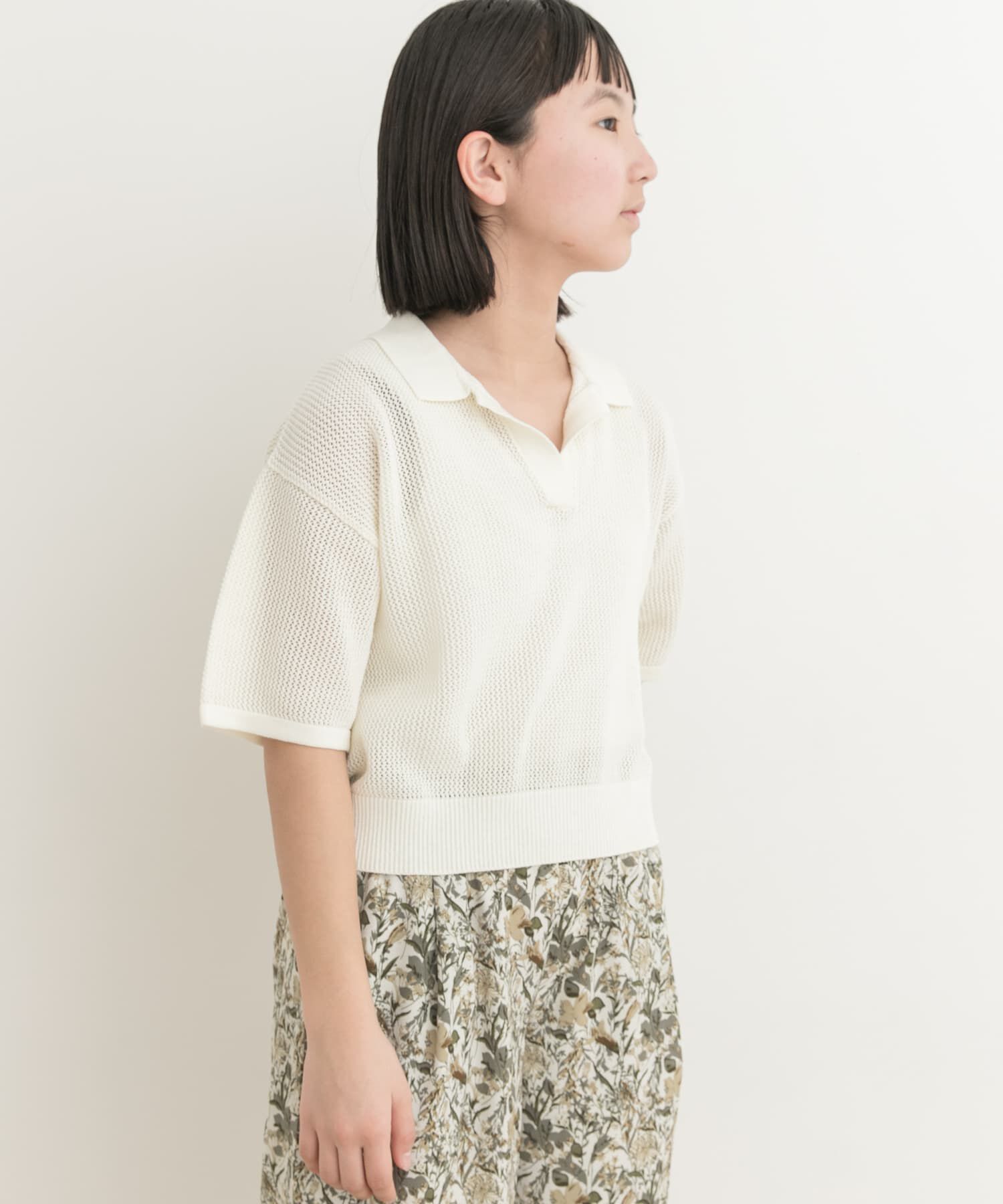 URBAN RESEARCH DOORS「クロップドメッシュシャツ(KIDS)」|ニット・セーター|