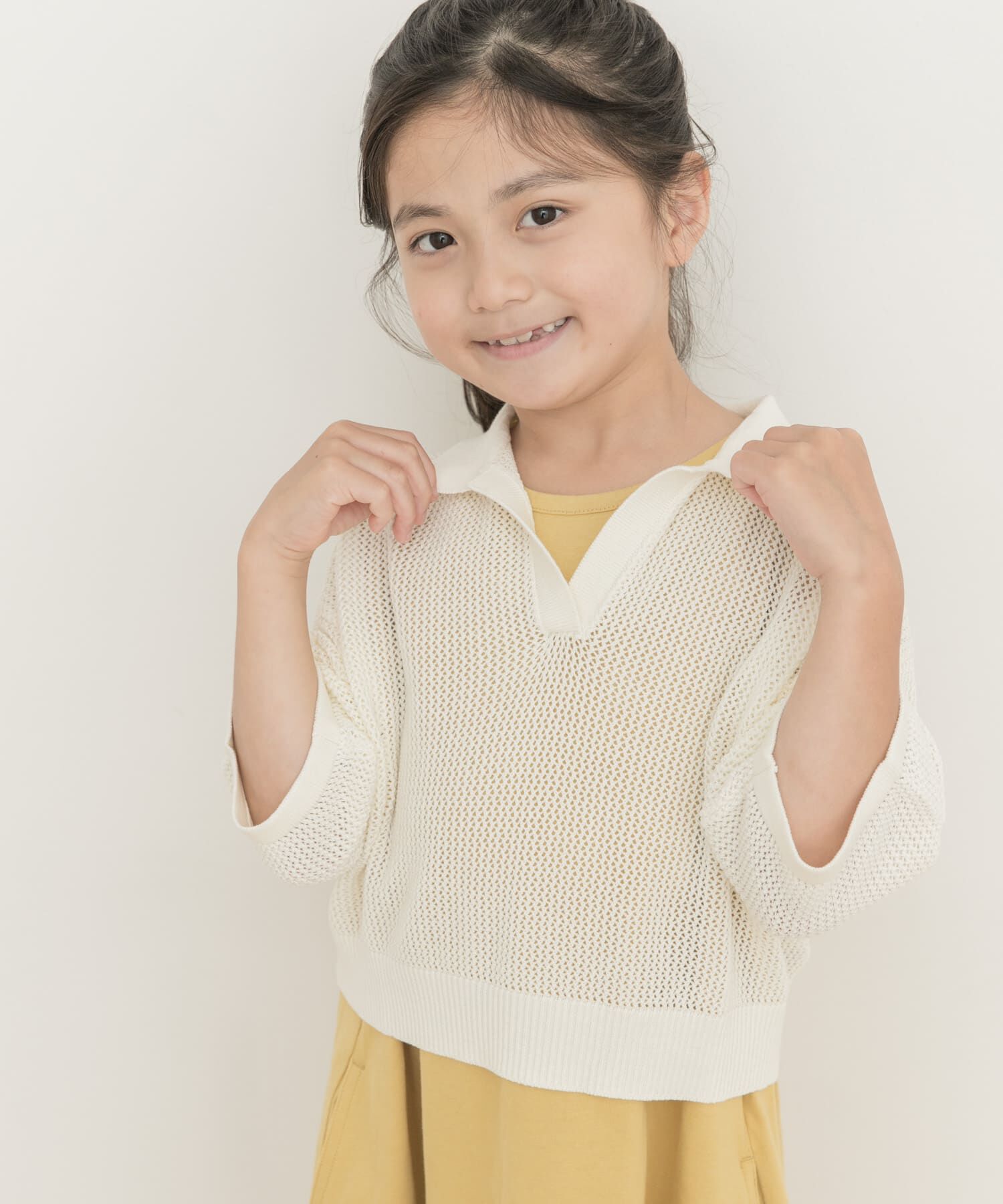URBAN RESEARCH DOORS「クロップドメッシュシャツ(KIDS)」|ニット・セーター|