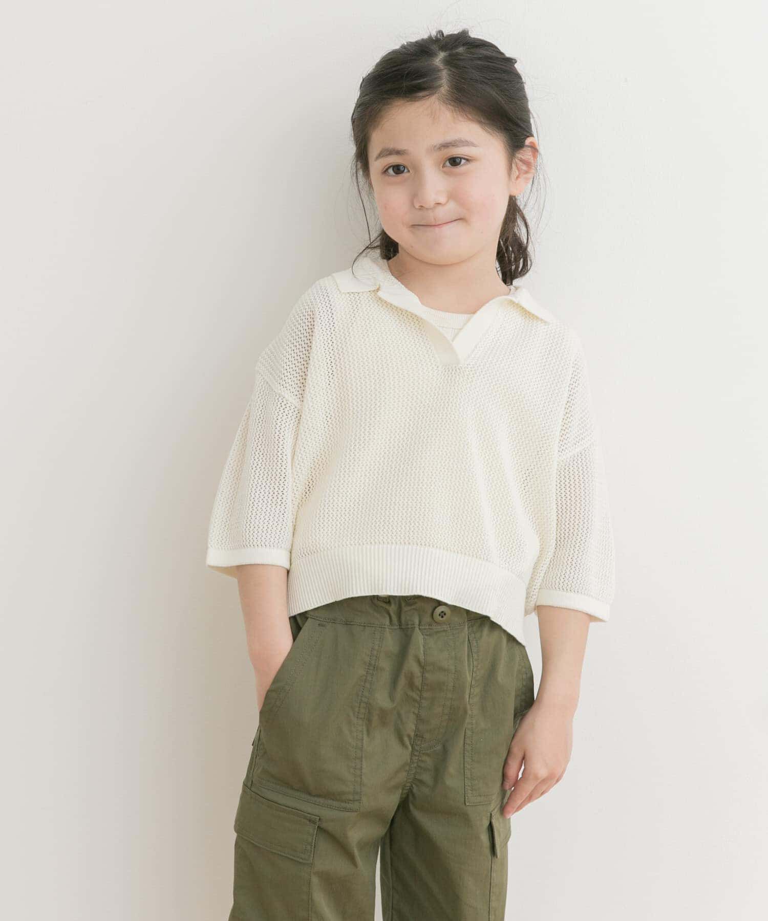 URBAN RESEARCH DOORS「クロップドメッシュシャツ(KIDS)」|ニット・セーター|