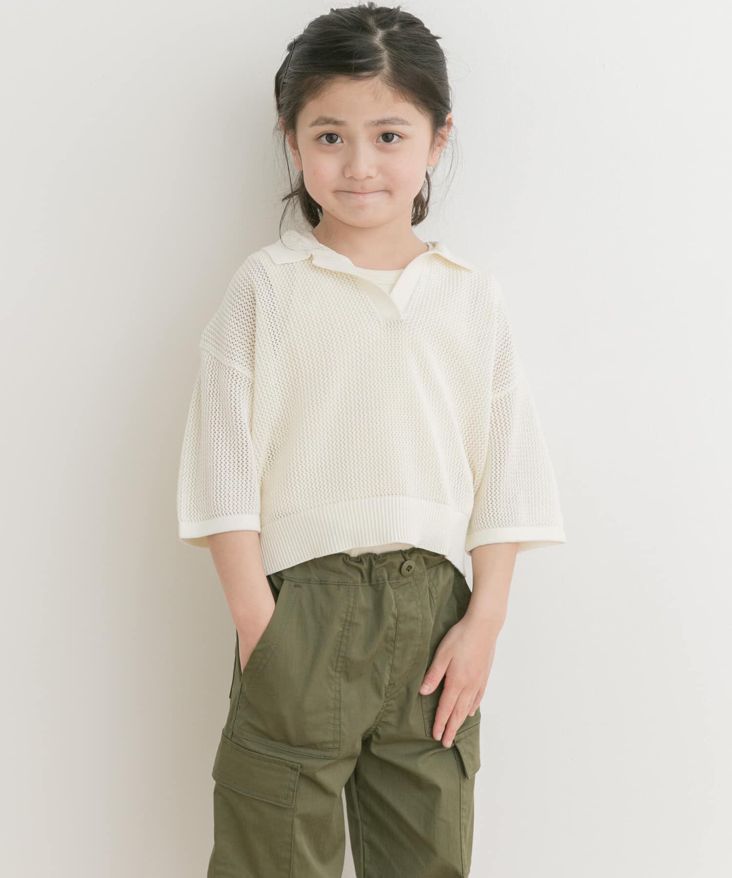URBAN RESEARCH DOORS「クロップドメッシュシャツ(KIDS)」|ニット・セーター|