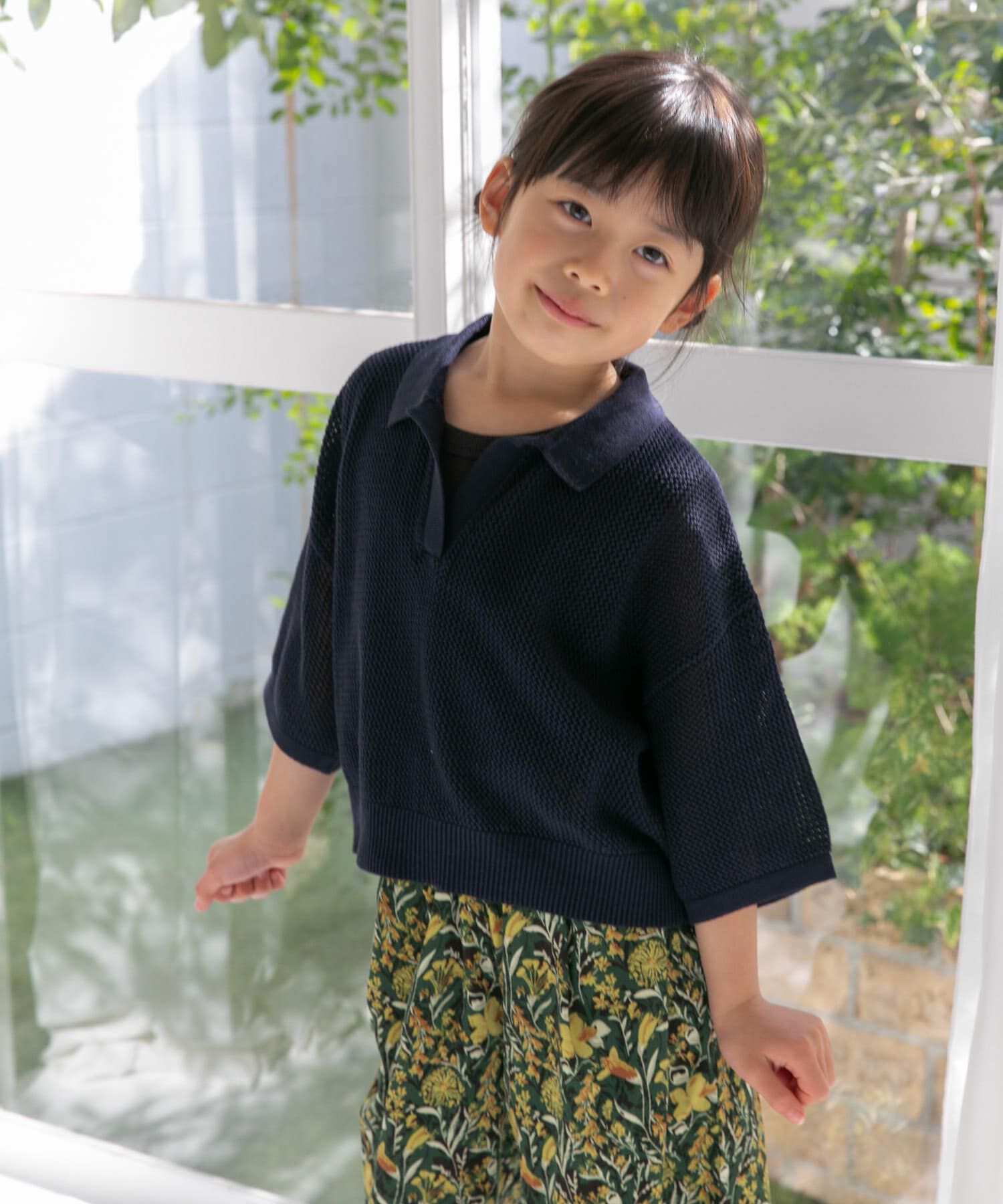 URBAN RESEARCH DOORS「クロップドメッシュシャツ(KIDS)」|ニット・セーター|