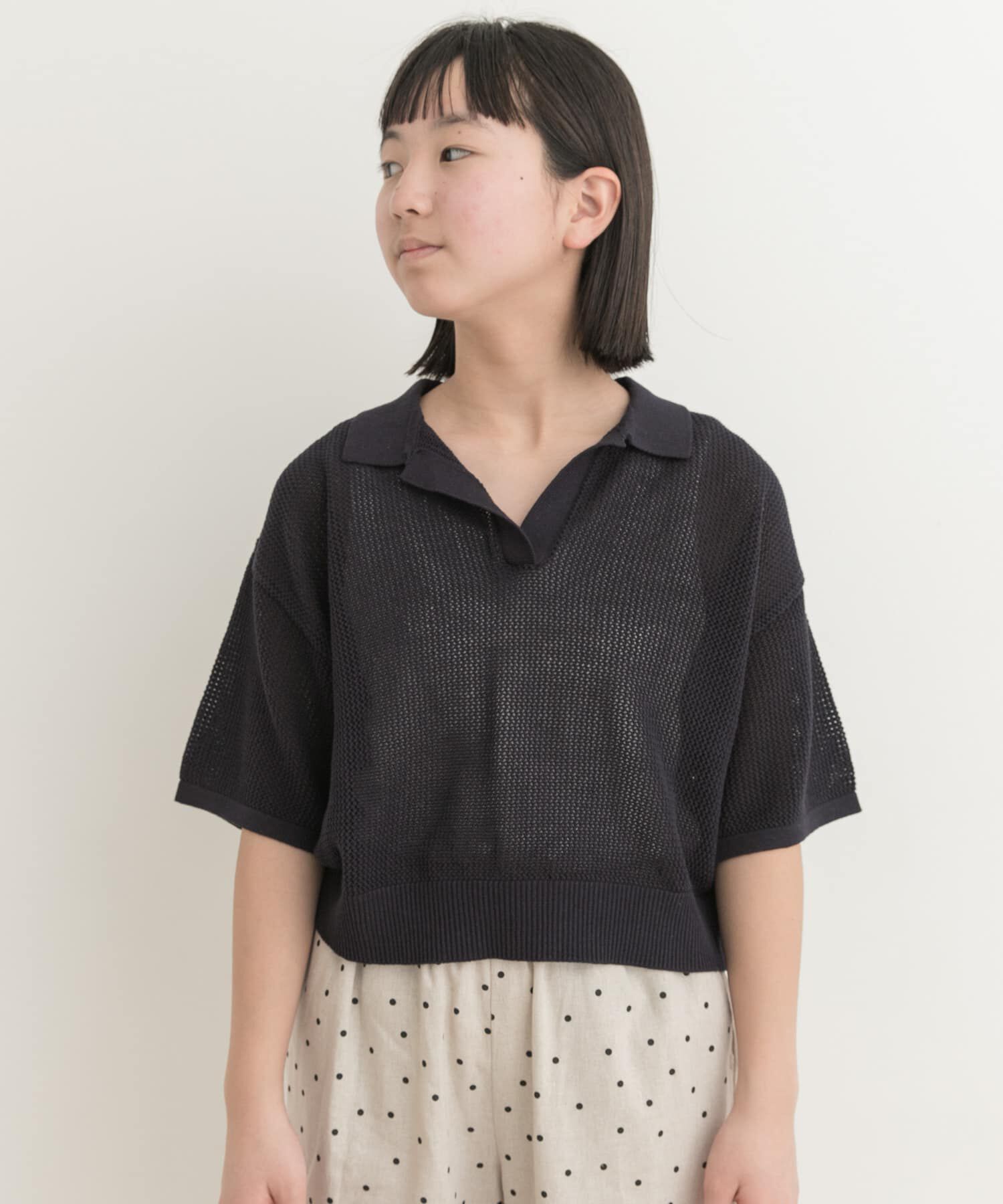 URBAN RESEARCH DOORS「クロップドメッシュシャツ(KIDS)」|ニット・セーター|