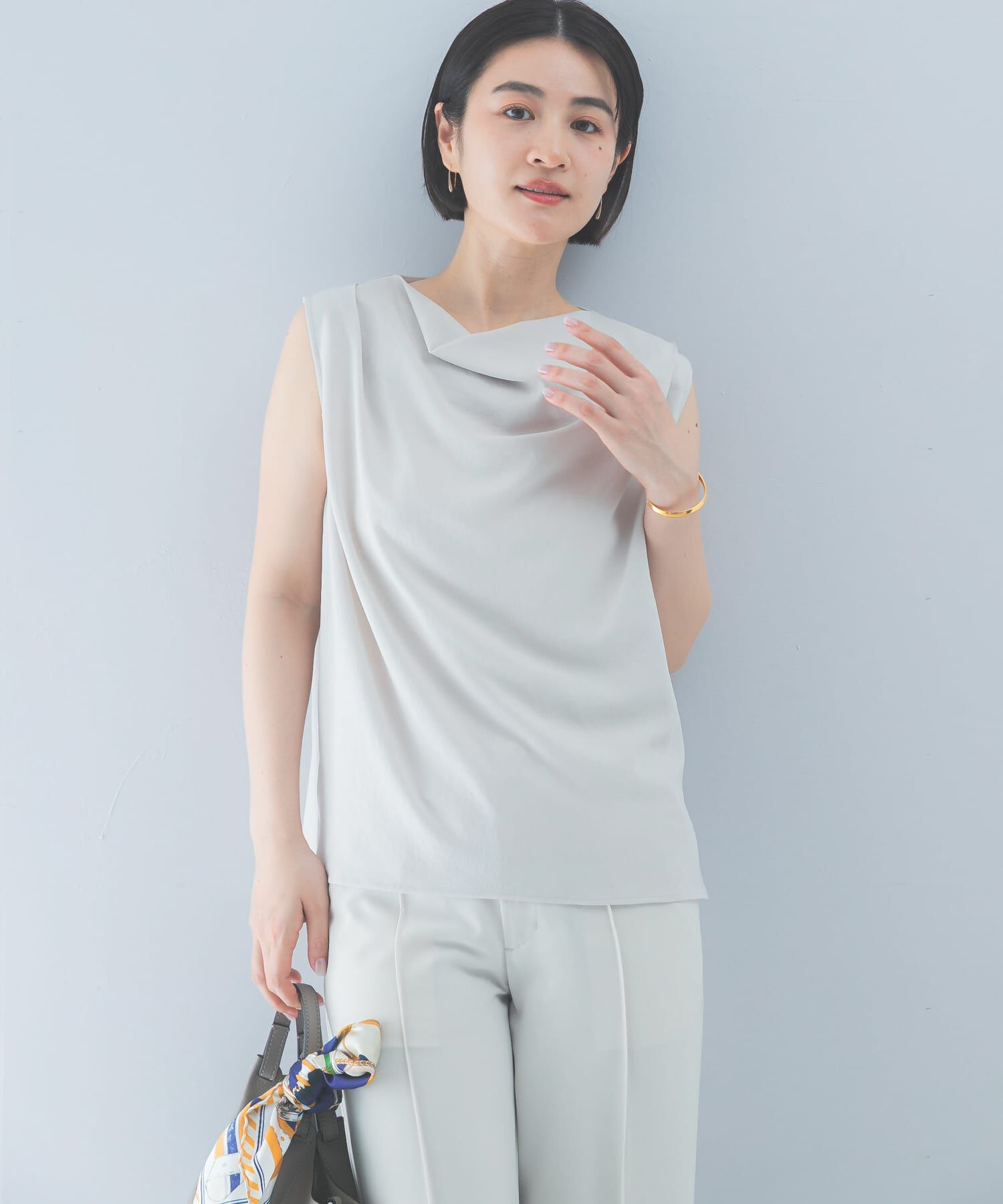 URBAN RESEARCH ROSSO「クールタッチ 防シワドレープブラウス」|シャツ・ブラウス|