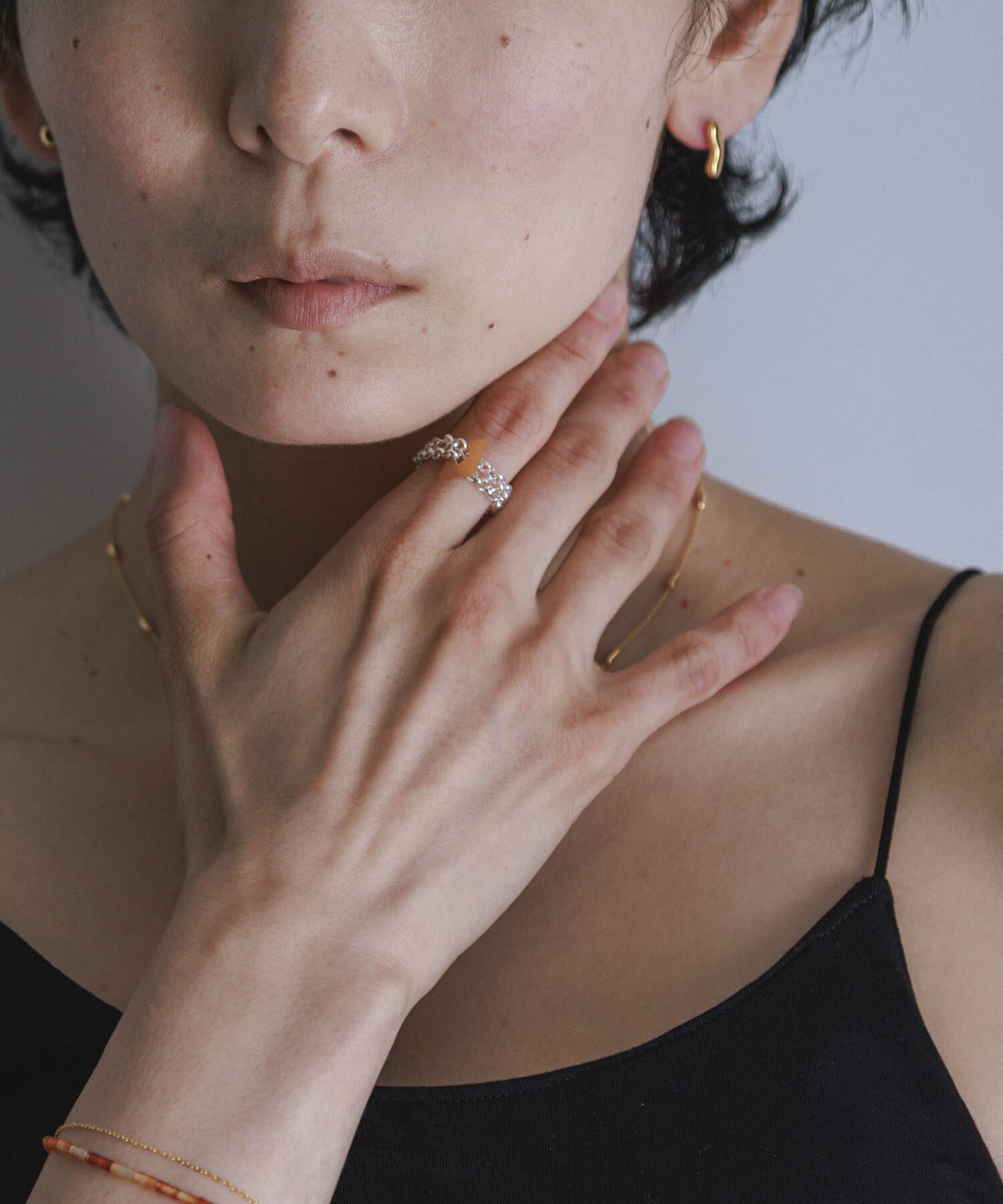 SMELLY「SMELLY so&rsquo;　redaventurine chain ring」|リング|