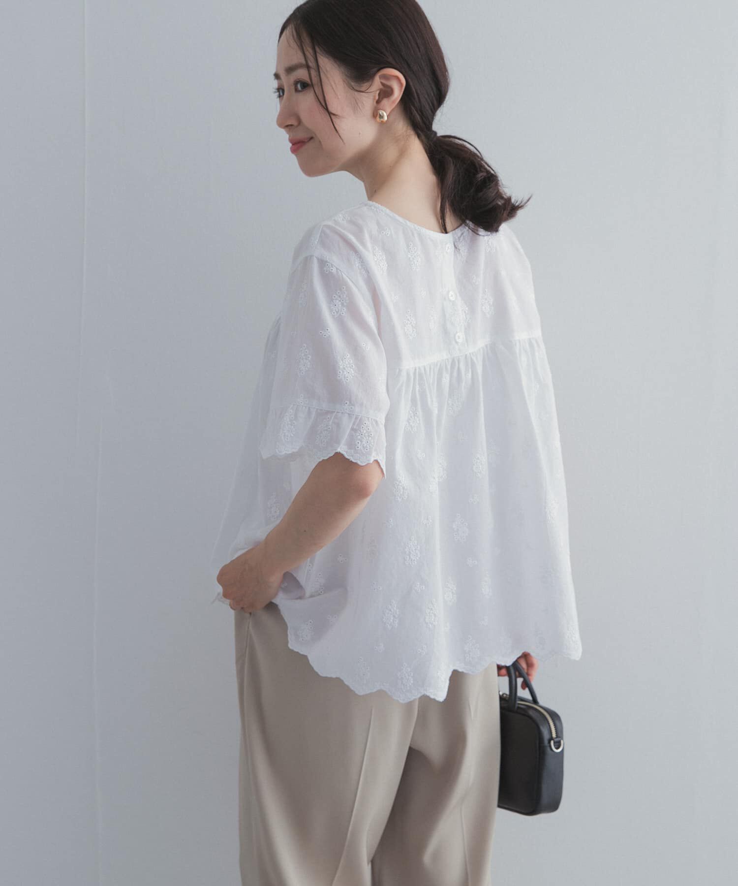 URBAN RESEARCH DOORS「アイレットレース2wayブラウス」|シャツ・ブラウス|