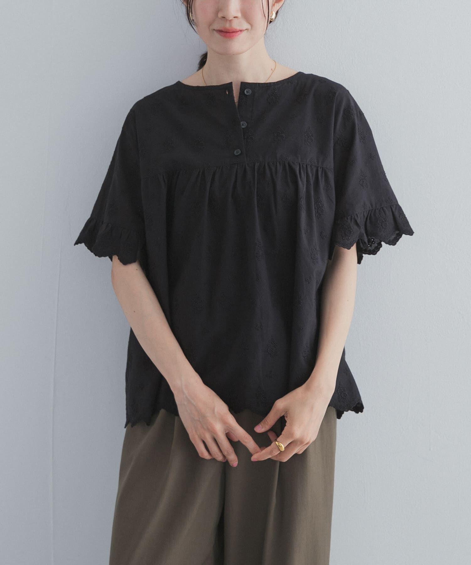 URBAN RESEARCH DOORS「アイレットレース2wayブラウス」|シャツ・ブラウス|