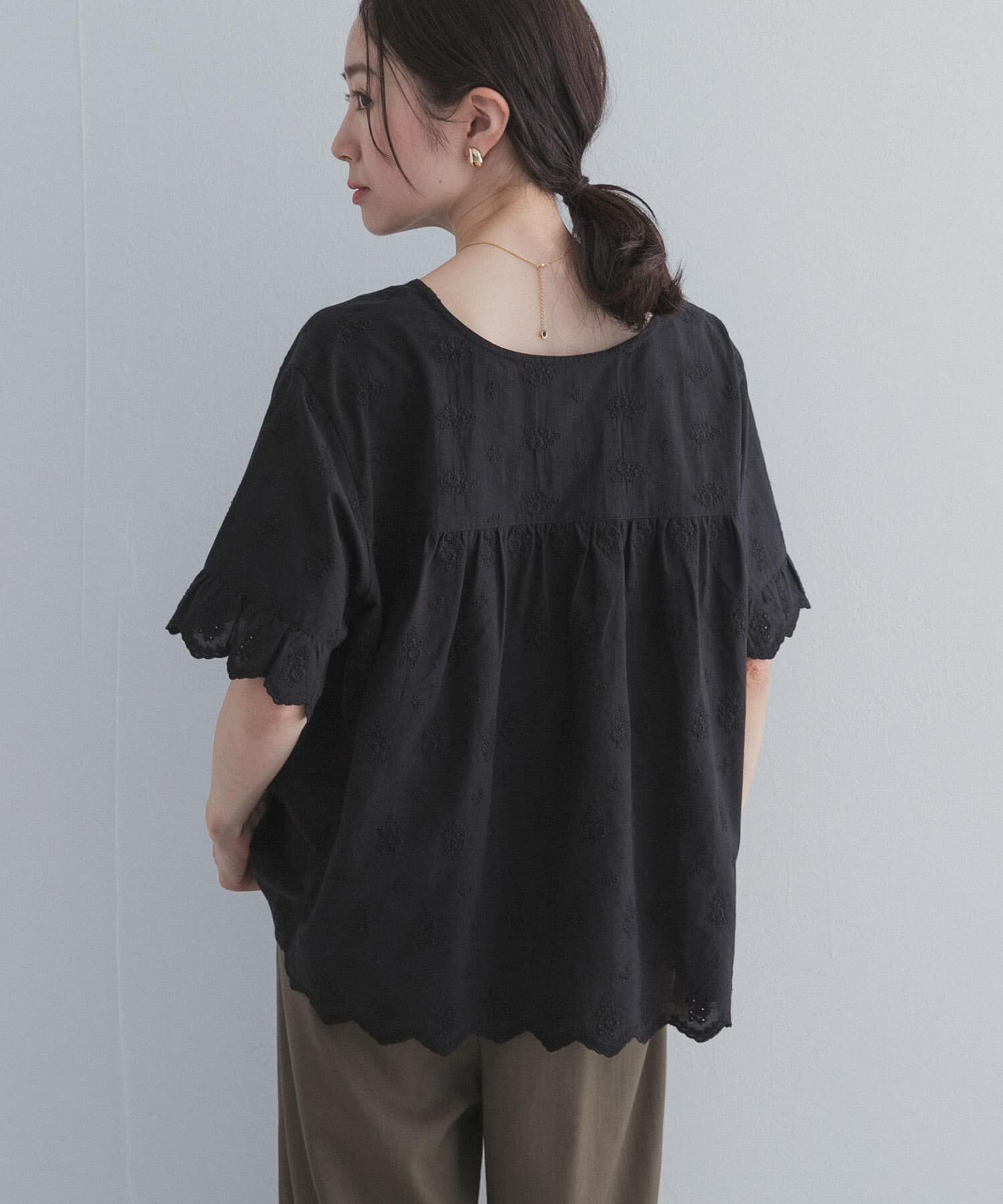 URBAN RESEARCH DOORS「アイレットレース2wayブラウス」|シャツ・ブラウス|
