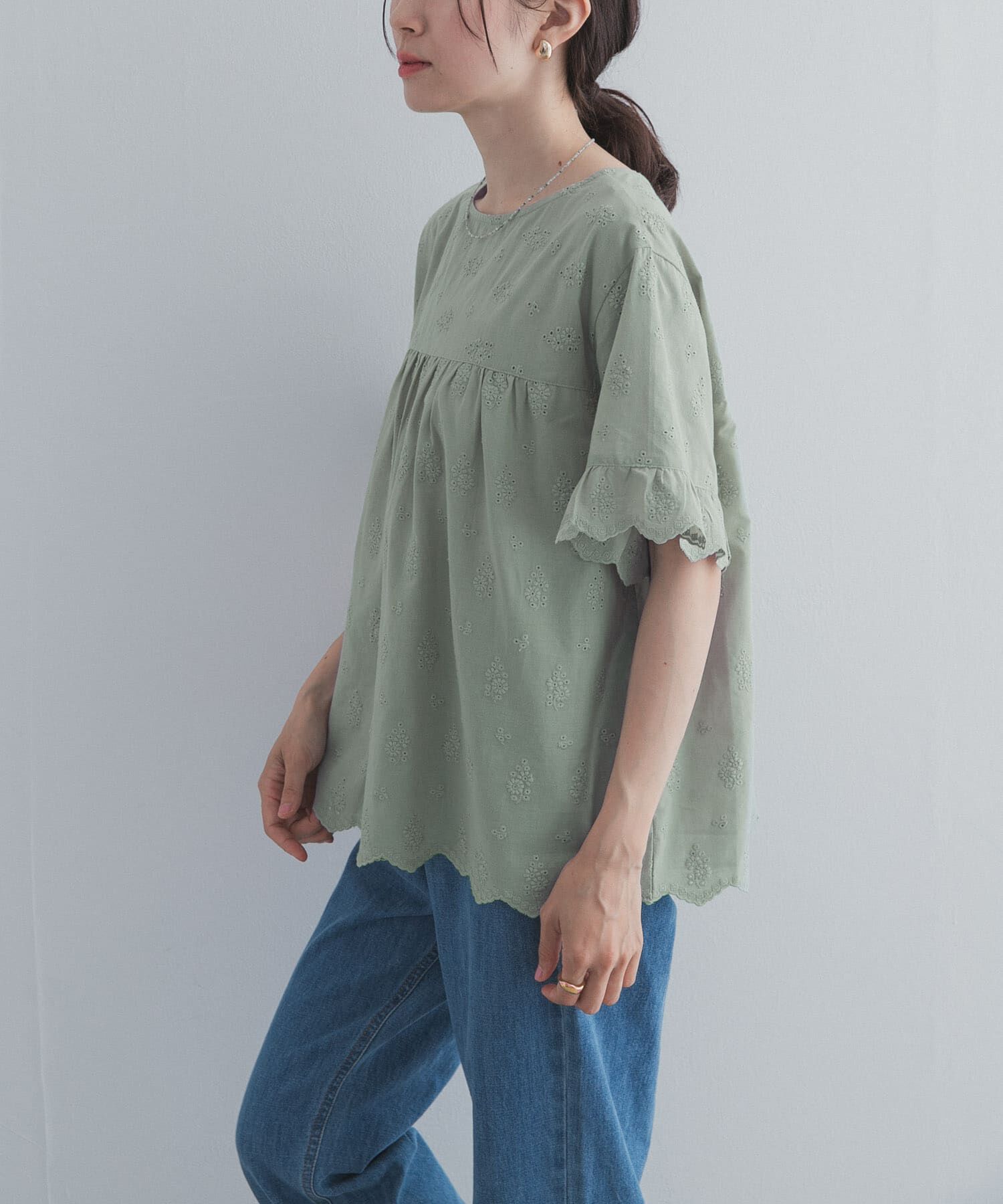 URBAN RESEARCH DOORS「アイレットレース2wayブラウス」|シャツ・ブラウス|