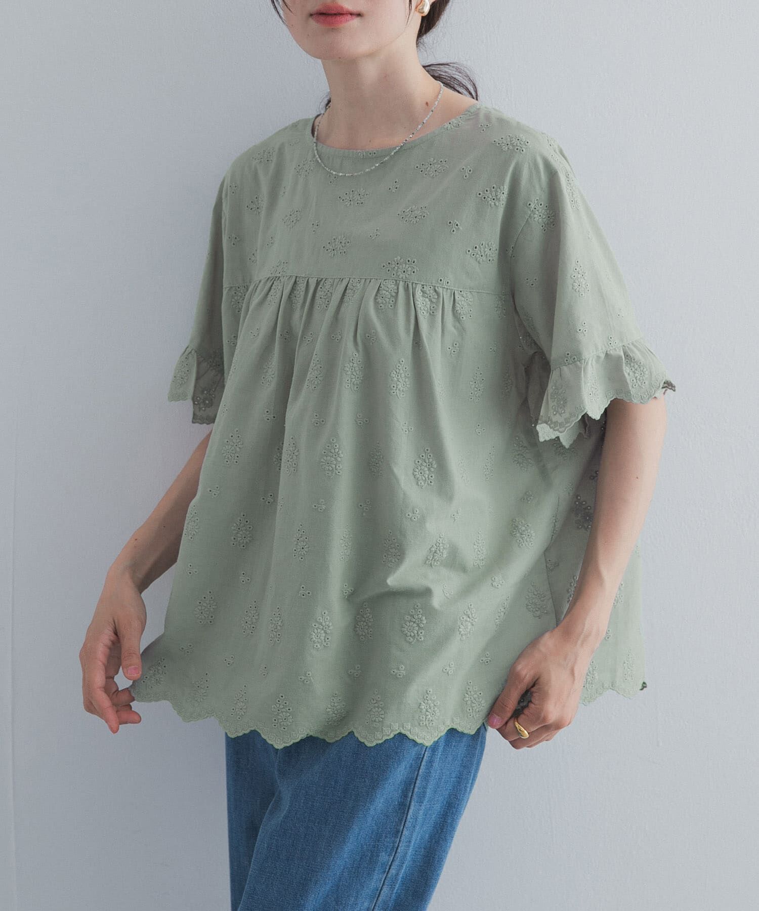 URBAN RESEARCH DOORS「アイレットレース2wayブラウス」|シャツ・ブラウス|