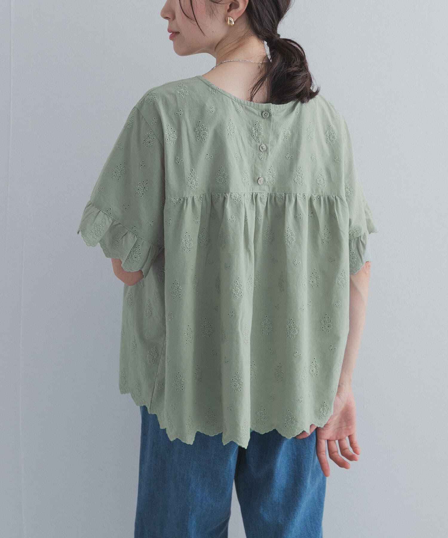 URBAN RESEARCH DOORS「アイレットレース2wayブラウス」|シャツ・ブラウス|