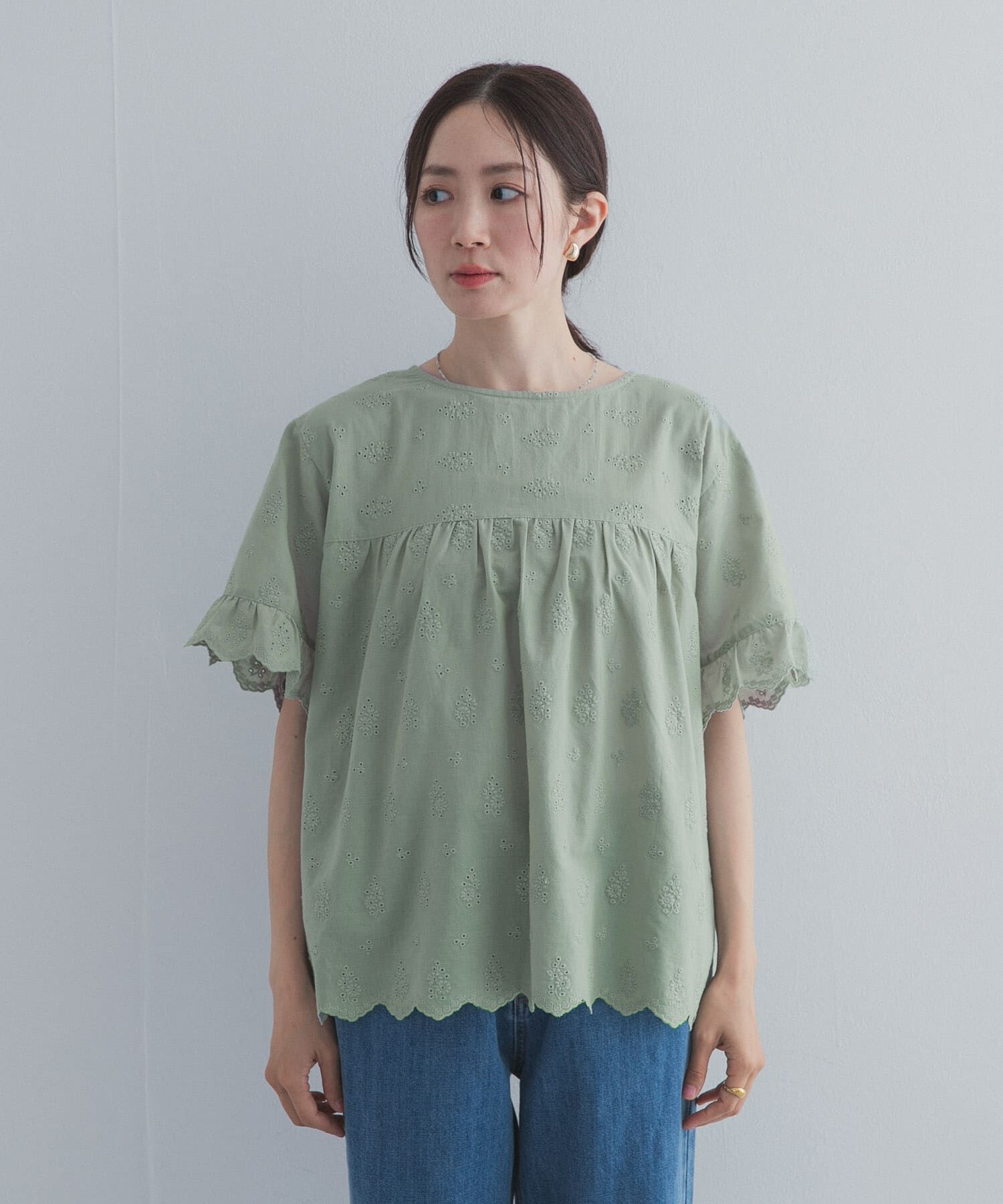 URBAN RESEARCH DOORS「アイレットレース2wayブラウス」|シャツ・ブラウス|
