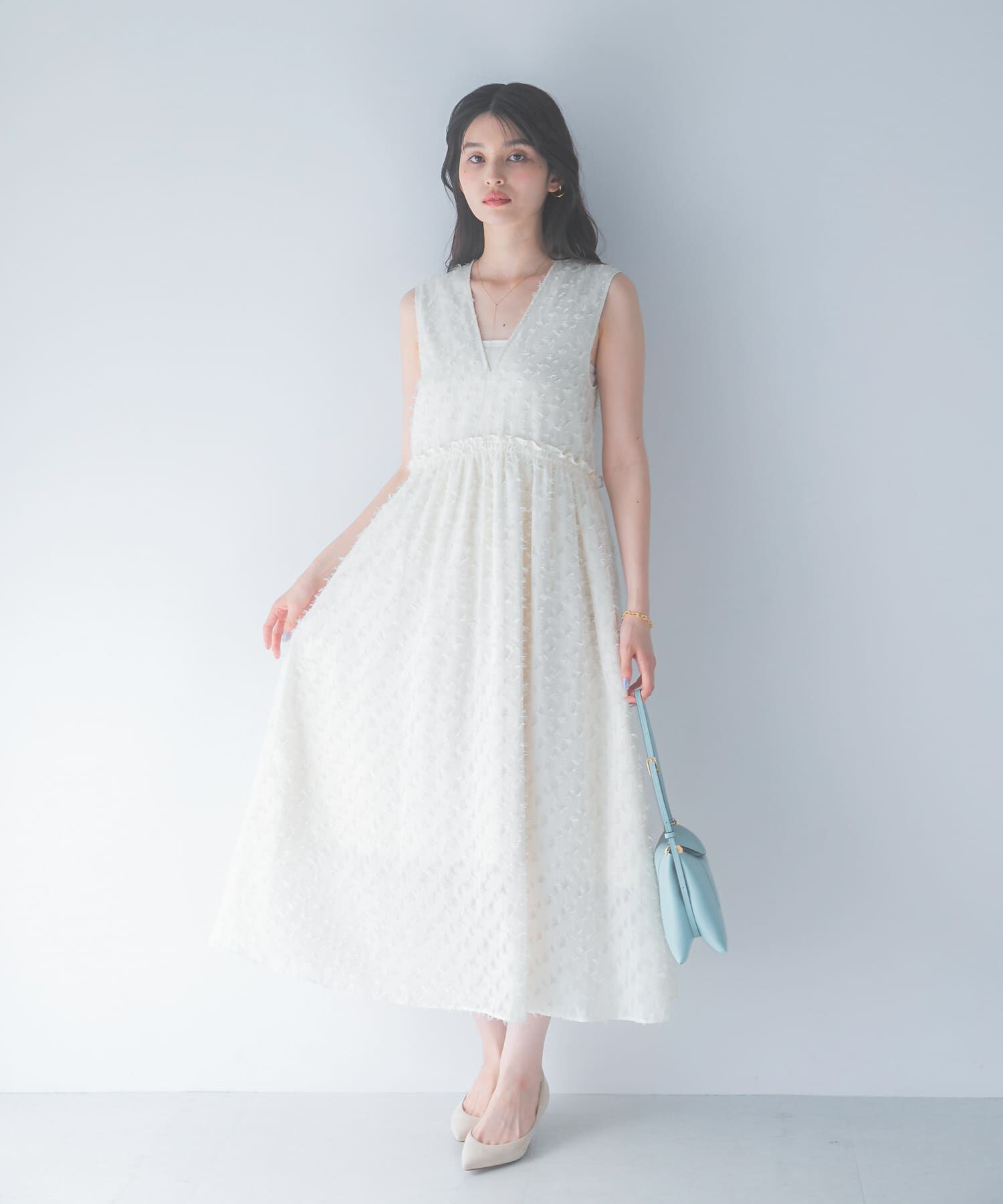 URBAN RESEARCH ROSSO「カットジャガードVネックワンピース」|ワンピース|