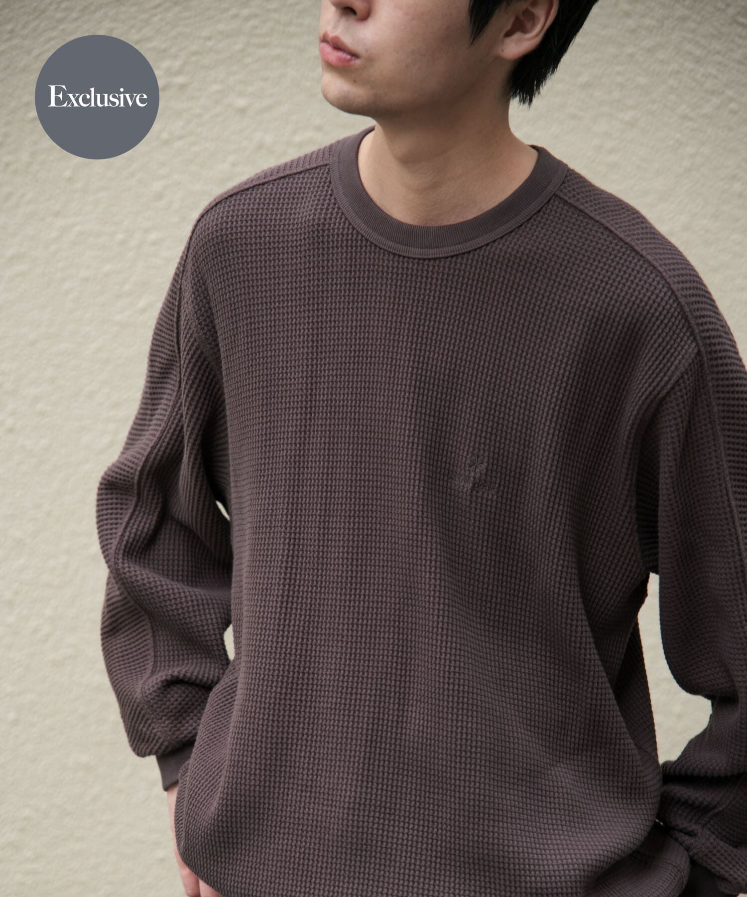 URBAN RESEARCH DOORS「『別注』Snow Peak Apparel&times;DOORS　HEAVYWEIGHT WAFFLE PULLOVER」|Tシャツ・カットソー|ブラウン