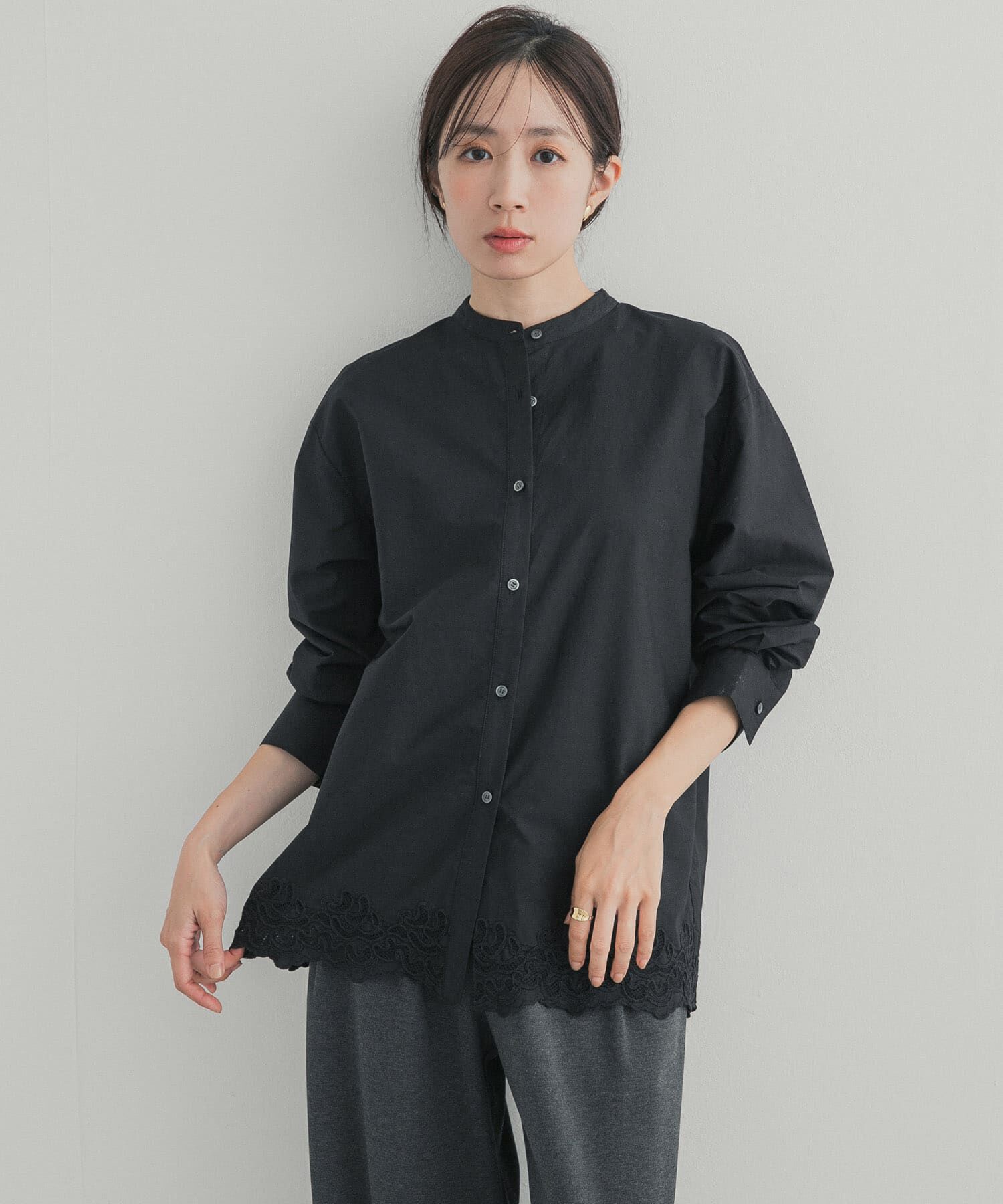 URBAN RESEARCH DOORS「裾スカラップレースブラウス」|シャツ・ブラウス|