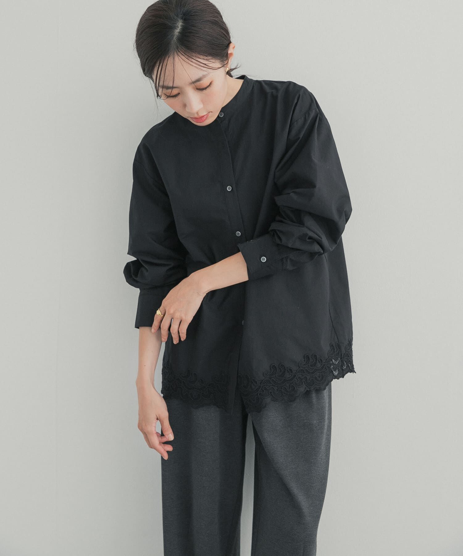URBAN RESEARCH DOORS「裾スカラップレースブラウス」|シャツ・ブラウス|