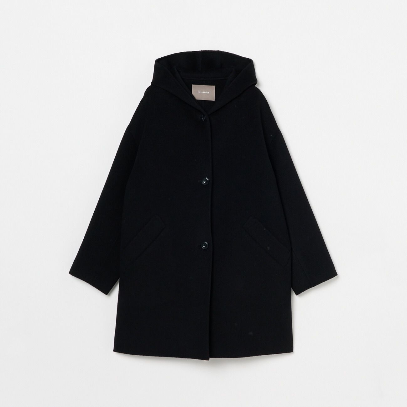 HELIOPOLE「HELIOPOLE DOUBLE FACE HOODIE COAT」|トレンチコート|ブラック