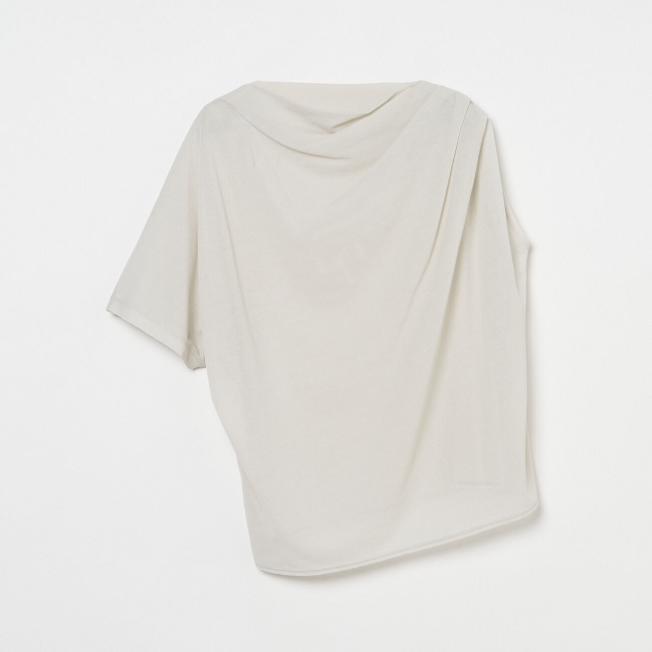 「HAKUJI Crepe jersey asym T-shirt」|Tシャツ・カットソー|ライトグレー
