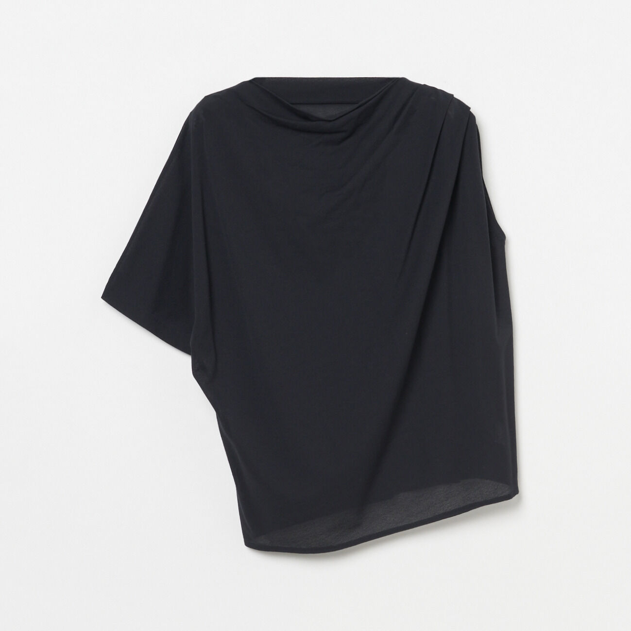  「HAKUJI Crepe jersey asym T-shirt」|Tシャツ・カットソー|チャコールグレー