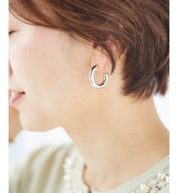 le.coeur blanc「メタルフープピアス」|ピアス|シルバー