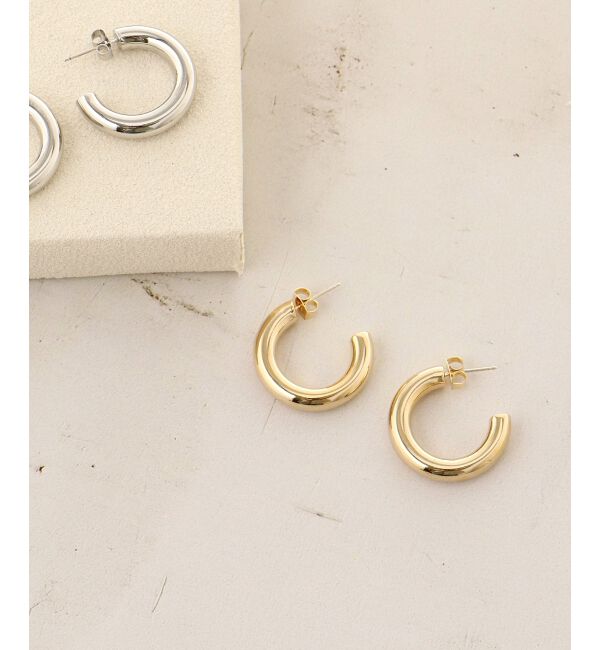 le.coeur blanc「メタルフープピアス」|ピアス|