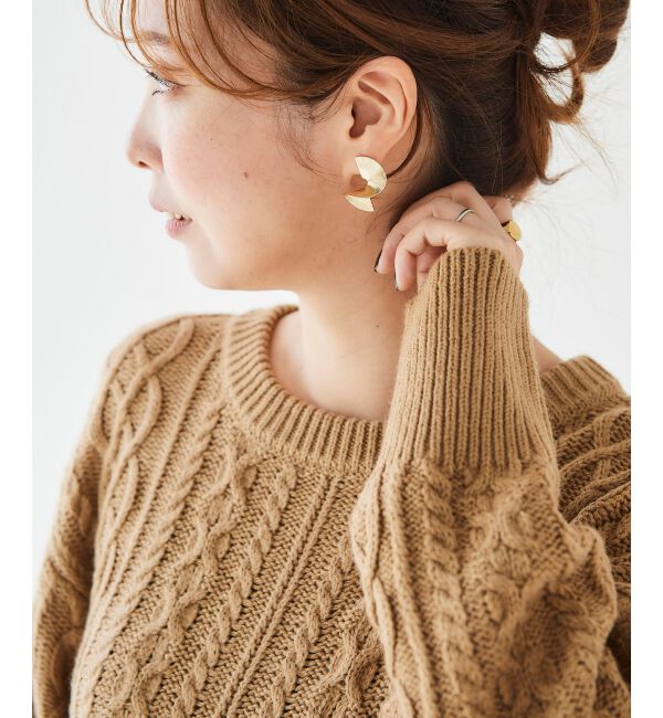le.coeur blanc「ニュアンスカーブモチーフピアス」|ピアス|