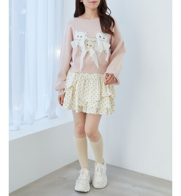  「オメカシにゃんずリボンニット」|ニット・セーター|