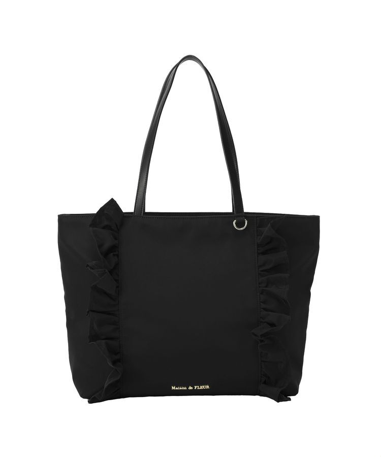 Maison de FLEUR「【A4対応】撥水加工フロントフリル3ルームトートLarge」|トートバッグ|