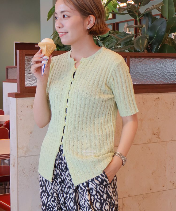 AMERICAN HOLIC「【BLUE SEAL】メランジニットプルオーバー」|ニット・セーター|Lime Green